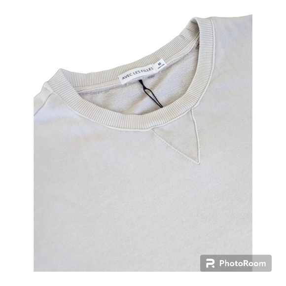 Avec Les Filles Crop Sweatshirt cream Sz M - Picture 4 of 6